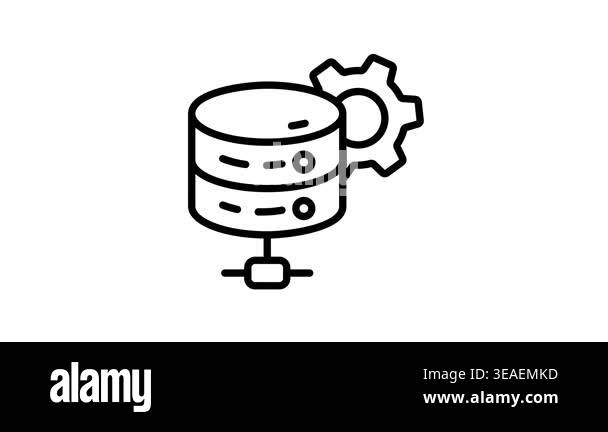 Get your hands on database management line style animated icon Stock ...