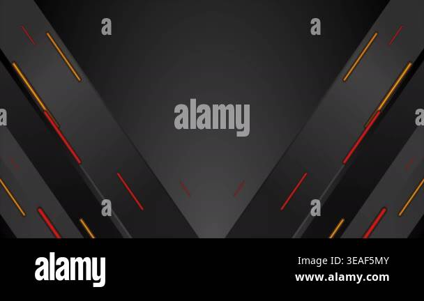 Abstract black geometry motion background with neon glowing lines Stock ...