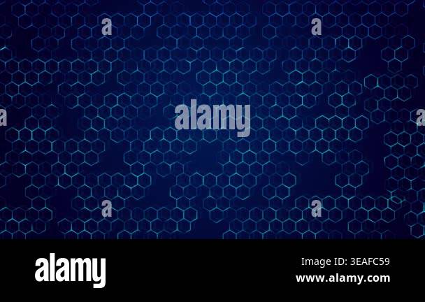 Abstract animation hexagonal pattern grid on dark tech background for ...