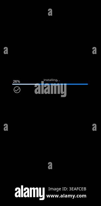 Video footage shows progress bar loading screen use of installing ...
