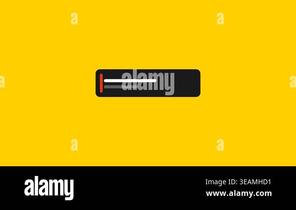 A sleek black progress bar with a red indicator animates on a bright ...