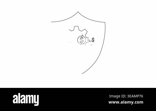Animated cybersecurity shield icon symbolizing protection of digital ...