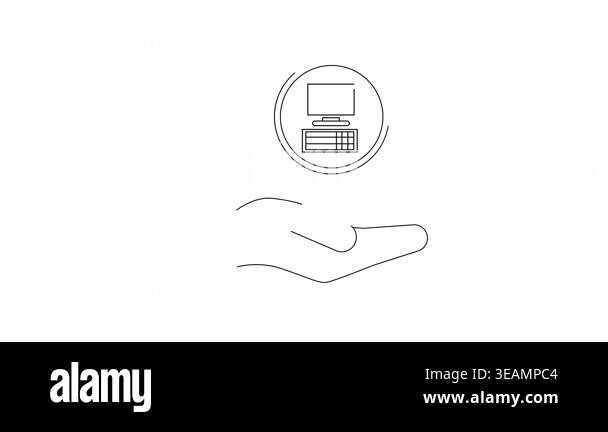 Conceptual illustration of a hand holding a magnifying glass over a ...