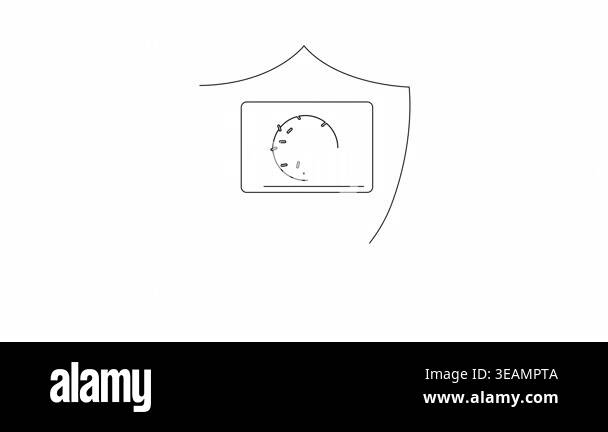 Animated cybersecurity shield icon featuring a laptop. Symbolizes data ...