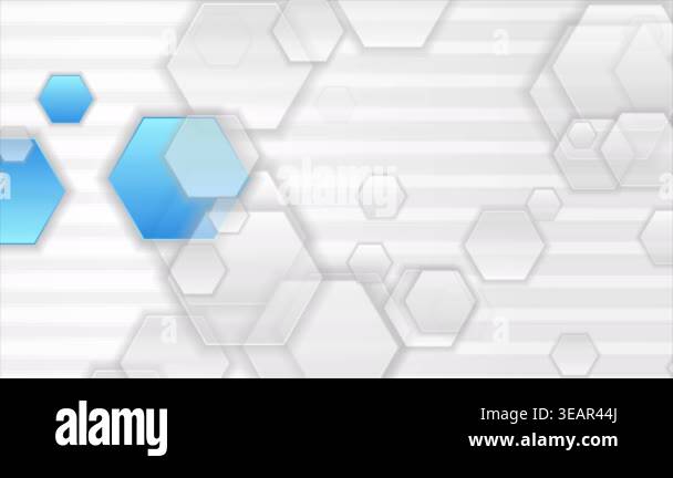 Blue and grey hexagons abstract tech motion background Stock Video ...