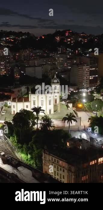 Gloria Church At Night In Rio De Janeiro In Brazil. Illuminated Church ...