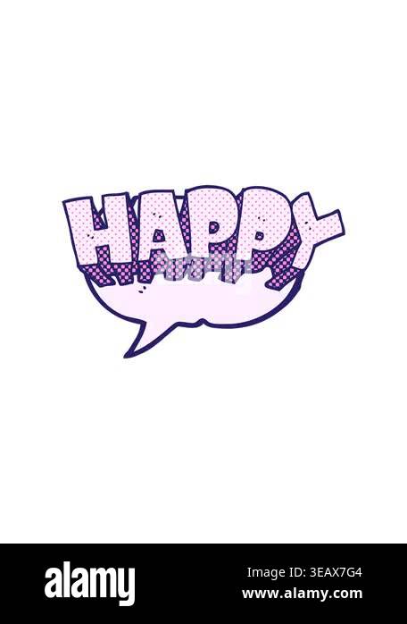 popping motion animation of happy text Stock Video Footage - Alamy