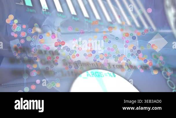 Animation of interface with data processing against diverse office ...