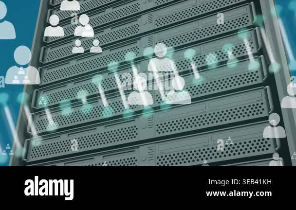 Composition of computer server processing. Global data processing ...