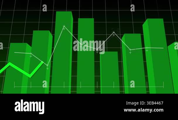 Animation of diagrams on black background. Global technology and ...