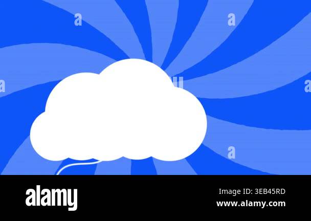 Animation of media icons with clouds on blue background. social media ...