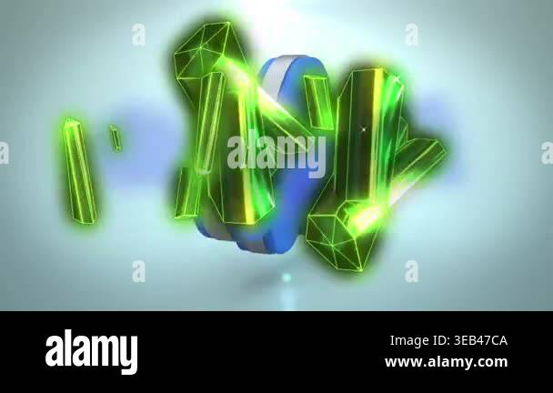 Animation of crystals and cloud on white background. Social media and ...