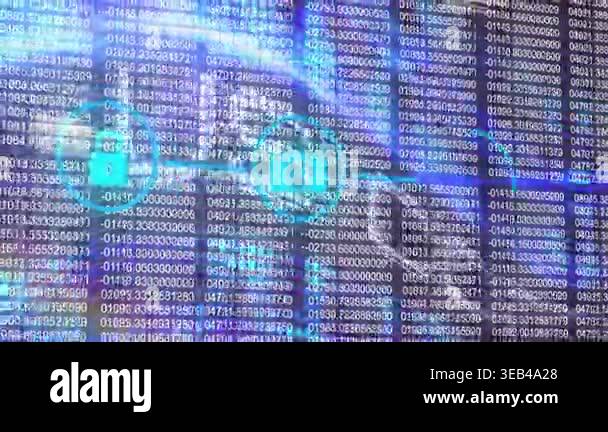 Animation of network of digital icons over contact us text banner and ...
