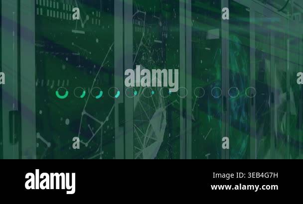 The global computer network technology concept, with icons and data ...