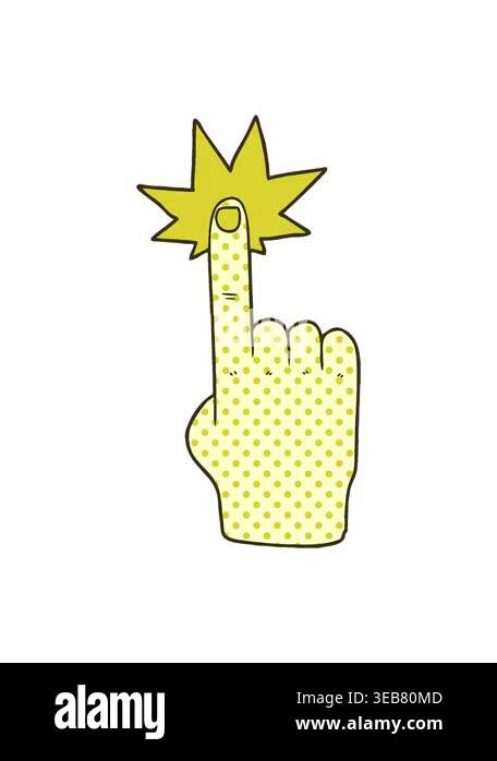 changing color animation of cartoon pointing hand Stock Video Footage ...