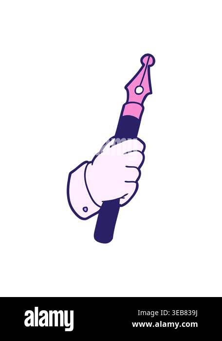 Animators Pen shaking motion animation of cartoon hand holding fountain pen Stock ...