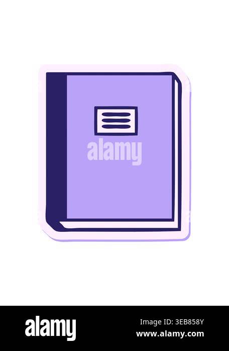 bobbing motion animation of sticker of a cute cartoon study book Stock ...