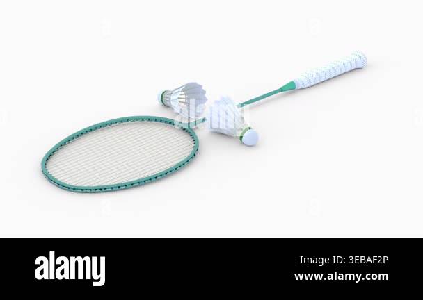 badminton racket with two shuttlecock Stock Video Footage - Alamy