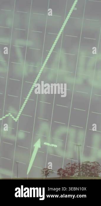 Vertical video: Overlay loading, green chart climbing, arrow appearing ...