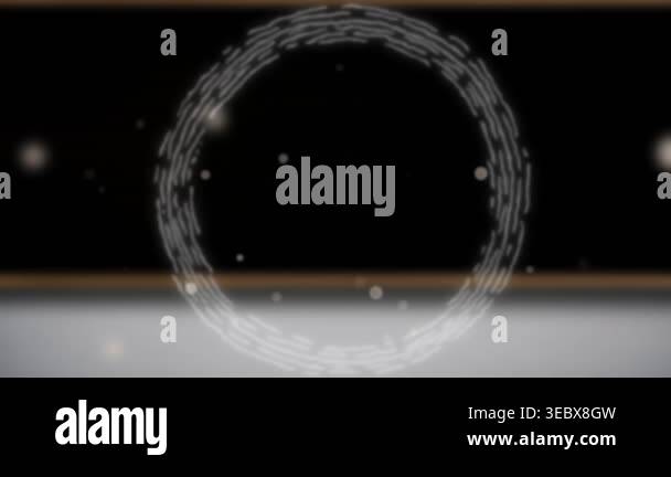 Animation of digital tunnel over dark background. Digital data ...