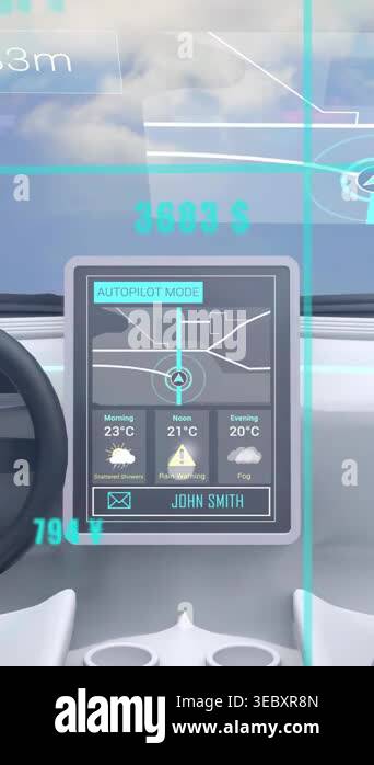 Vertical video: Autopilot display receiving message, projecting 3D bars ...