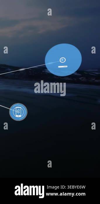Vertical video: Reticle appearing icons anchoring linking growing over ...