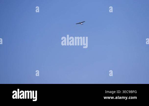 Uav In Flight Military ISR Drone Aircraft flying on blue sky background. UAV in ...