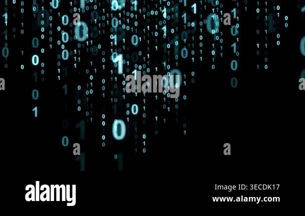 Binary Code Rain Falling Loop Background Digital Matrix Style Animation ...