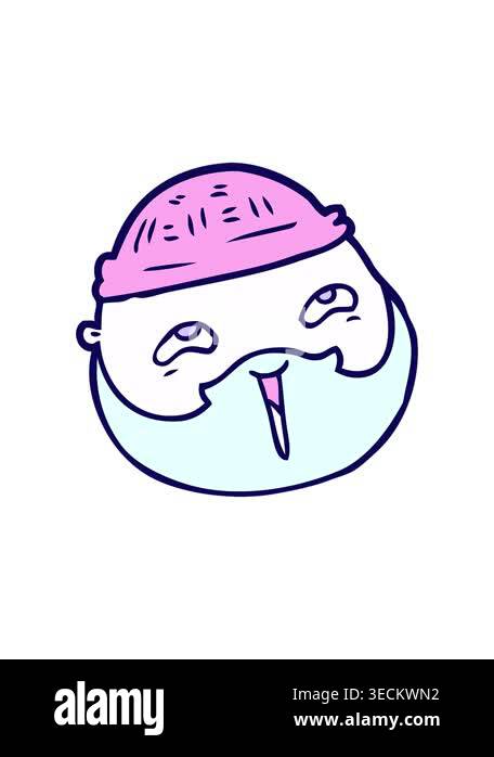 neon light effect animation of cartoon male face with beard Stock Video ...