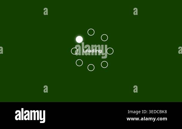 4K Green Screen Background Circular Loading Animation with Rotating ...