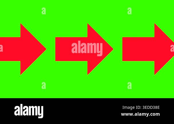 Red arrows are moving and pointing to right. Loop animation, direction ...