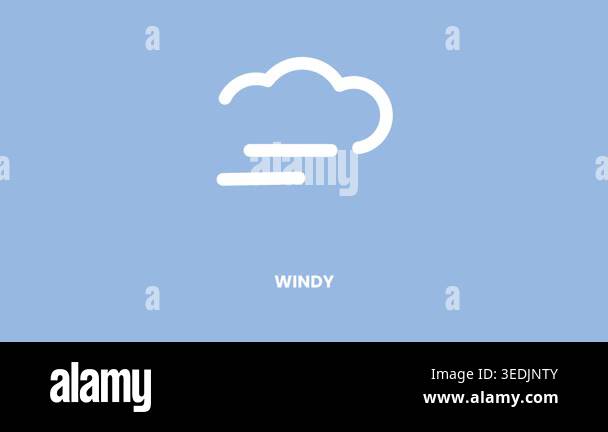 A soft white outlined wind and cloud weather icon displayed on a light ...