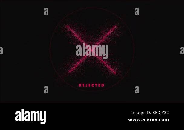 Approved and rejected status icons with animated grain texture, digital ...