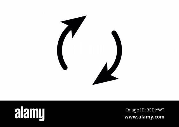 Black Circle Arrow Loading Animation Icon With Alpha Channel. Rotating ...
