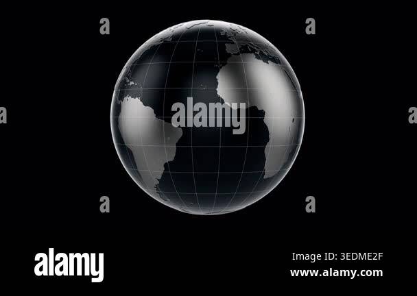 Planet Earth rotates on a black background. 4K smooth looping animation ...