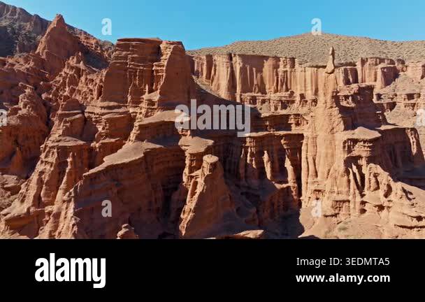 Aerial view captures majestic geological formations and canyons in ...