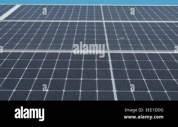 Solar panel surface with photovoltaic cells grid generate clean energy ...