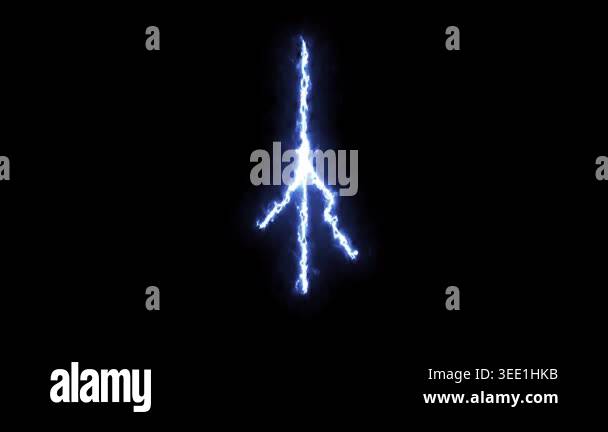 Electric rune mystical energy symbol animation blue lightning vfx ...