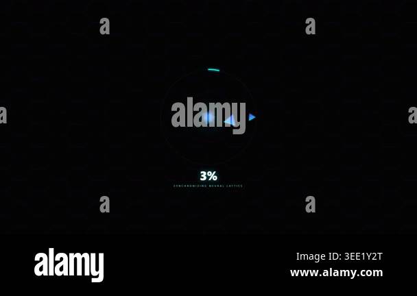 Digital circular progress loading animation with abstract geometric ...