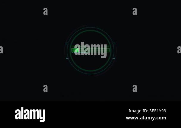 Futuristic digital loading bar interface, progress indicator with a ...