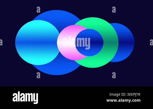 Two large overlapping glossy spheres in blue and green with a soft pink ...