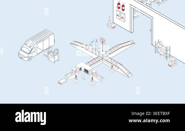 Smart Factory Automation with AGV and AMR Robots. Autonomous Logistics ...