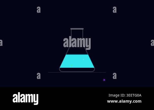 Science Learning Flask Animation with Bubbling Liquid Chemistry ...
