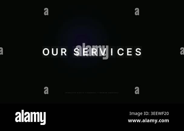 Kinetic typography text animation reading Our Services, professional ...