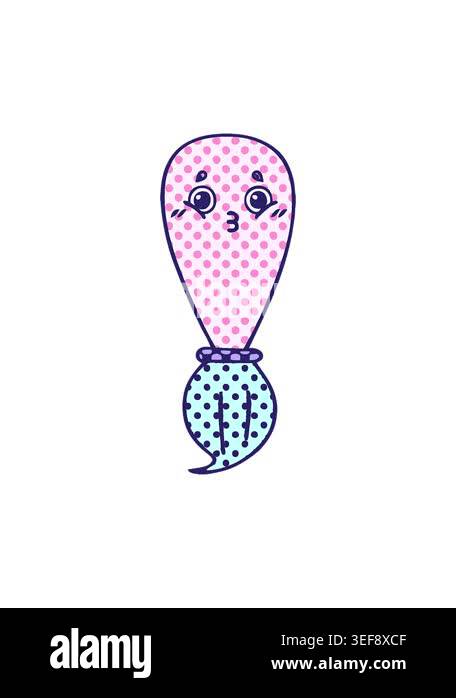 jiggle and pause animation of comic book style cartoon of a paint brush ...