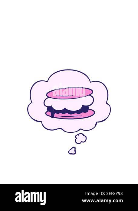 rise and float animation of smore cartoon with thought bubble in comic ...