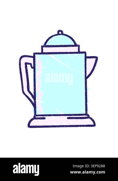 jiggle motion animation of Coffee Kettle Chalk Drawing Stock Video ...
