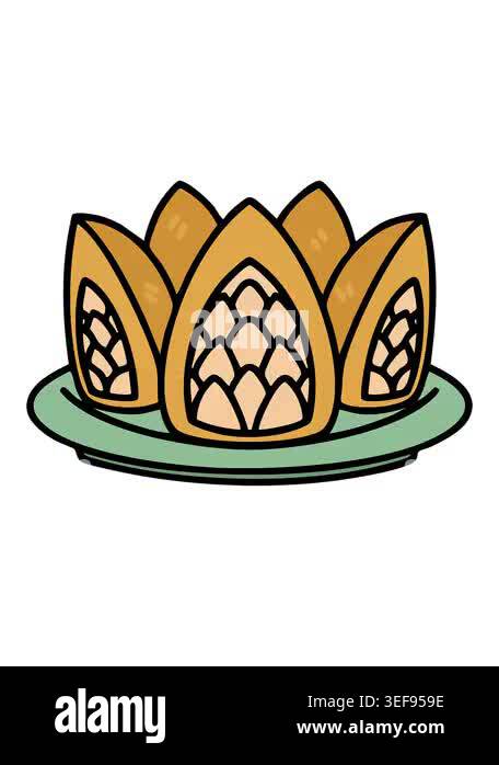 pixelize effect animation of brazilian chicken coxinha on a plate Stock ...