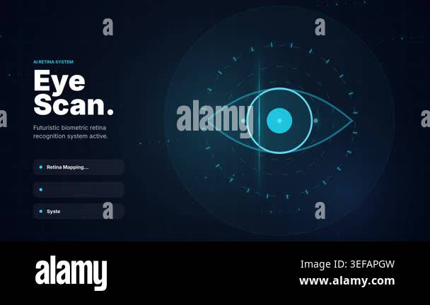 Retinal Scanner Simulator Futuristic AI Retina Eye Scan Biometric Recognition System UI Stock ...