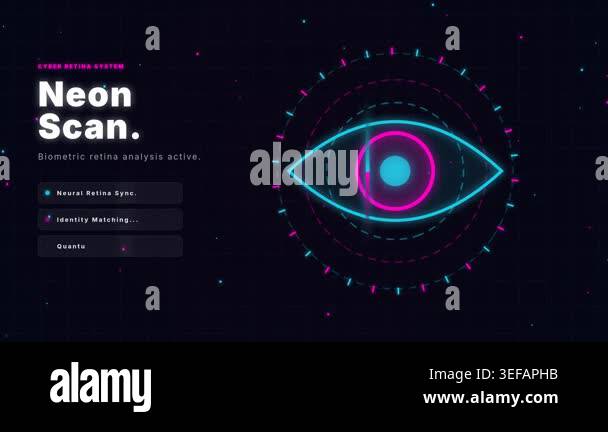 Futuristic Neon Scan Biometric Retina Analysis System Interface Stock ...